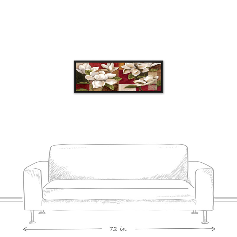Patchwork Magnolias, reproduction d'art sur toile, L 35,75 po x H 13,75 po
