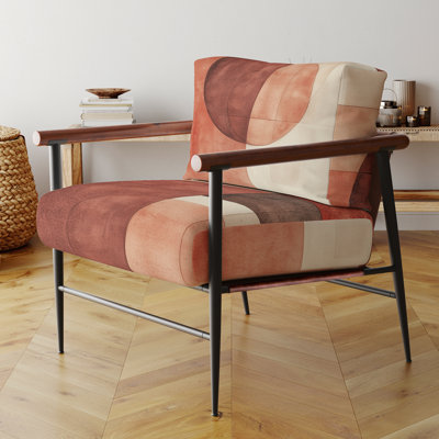 Abstract Modern Transitional Upholstered Chair - Terracotta Balance II Side Chair