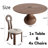  Otelia Round Solid Wood Dining Table Set Dark Walnut 47” for 4-6 Seats-1846857947-1848972493