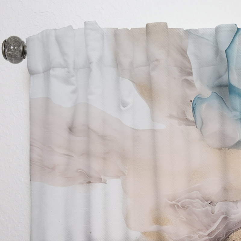 Langella - Pierre fluide bleue et noire II - Rideau moderne - Velours obscurcissant - 1 panneau, L 52 po x L 84 po