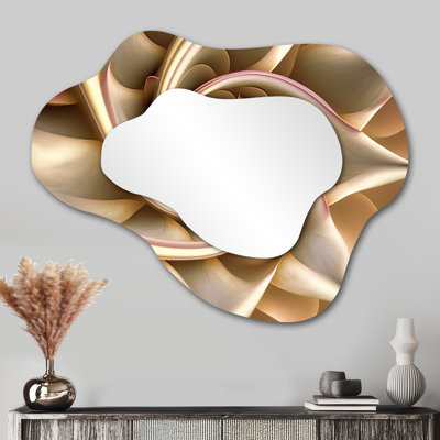 Fractale fleur en or rose rétro IV - miroir fractal nuage