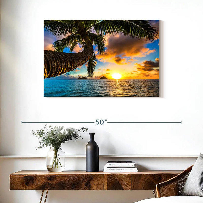 Plage Gillard Lanikai au coucher du soleil, H 24 po x l 36 po