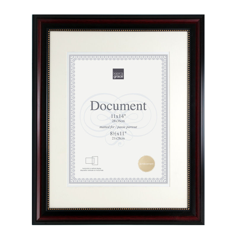 Classic Dark Brown and Gold Beaded Document Frame