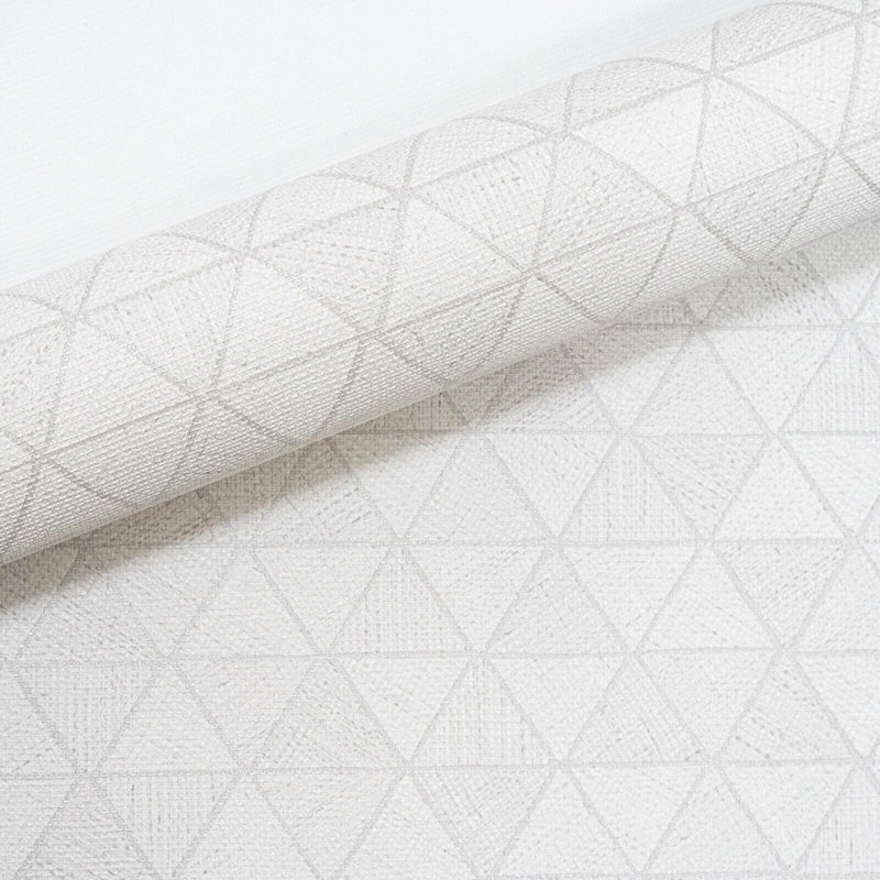 Guernon Silver Geometric Triangles Off Textured Wallpaper featuring Metallic 10m x 53cm Roll, White