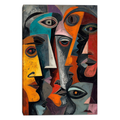 «Cubist Eyes Chœur», art mural sur toile tendue