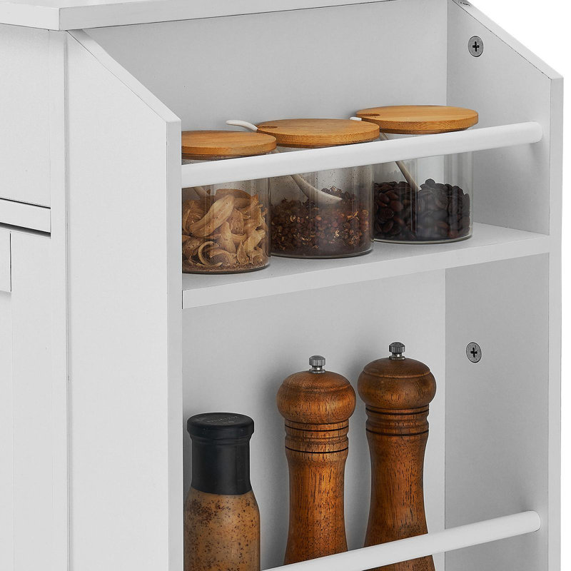 Armoire de rangement sur roulettes avec station de charge pour îlot de cuisine