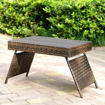Table portative brune de style américain pliable, légère, 7,04 lb, résistante aux intempéries, sans assemblage, 16 hauteurs, prête à l'emploi