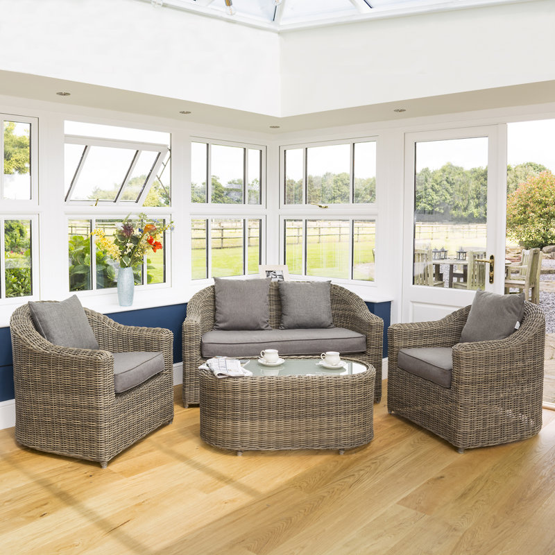 Rowlinson Bunbury Rattan Sofa Set, Natural