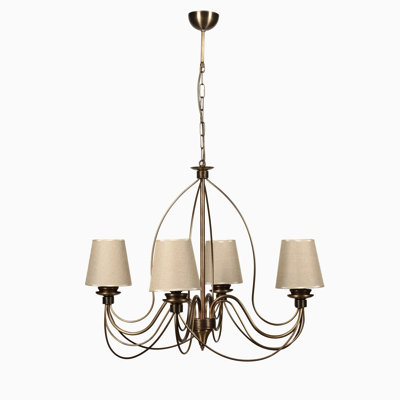 Lustre American Traditional Glam, structure en métal, hauteur réglable de 23,6 à 35,4 pouces | 23,6 po de diamètre | Douille E14 de 40 W maximum | Luminaire élégant pour le salon, la salle à manger et le vestibule