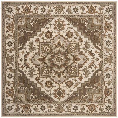 Partlow Royalty Hand Tufted Indian Wool New Zealand Wool Oriental Rug in Beige/Gray