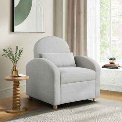 Serta Toney 34.6" Convertible Accent Chair w/ Accent Pillow, Dream Coil Comfort, Easy Assembly