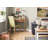 Modern Paignt Writing Desk with Storage Hutch – Solid Wood Frame, Shelves & Cubbies for Home, Office-771068814