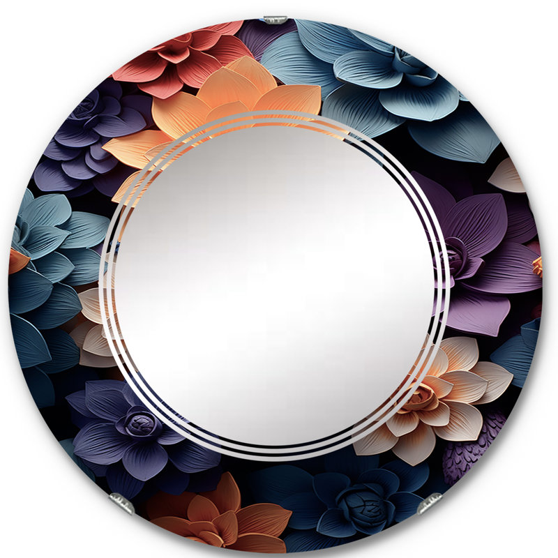 Tedrick - Miroir mural moderne rond, 24 po x 24 po