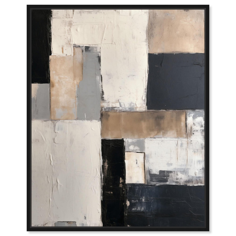 Toile encre crépuscule «I Modern Boho» par Art Remedy, Cadre flottant noir, H 25 po x l 21 po