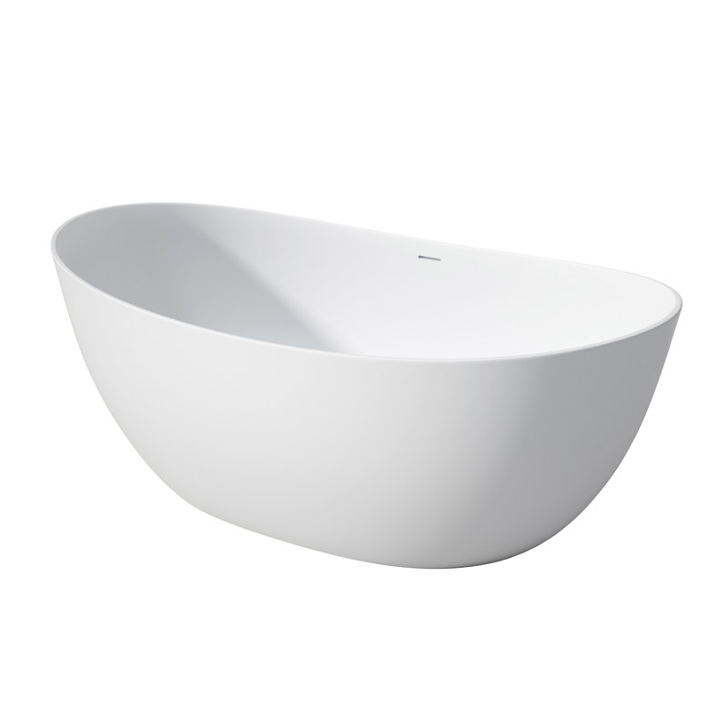 Baignoire de trempage à surface solide de 65 pouces - Baignoire profonde autoportante