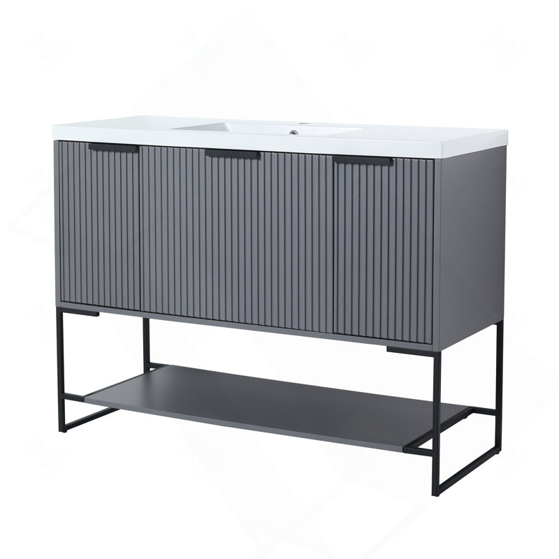 Meuble-lavabo autoportant 48 po x 18 po avec lavabo en résine