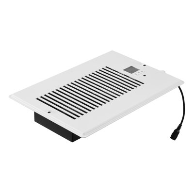 Quiet Register Booster Fan for Heating & Cooling - Programmable LCD Control with Remote - Fits Standard 6x10 Vents