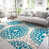Teal Blue/Ivory/Light Gray