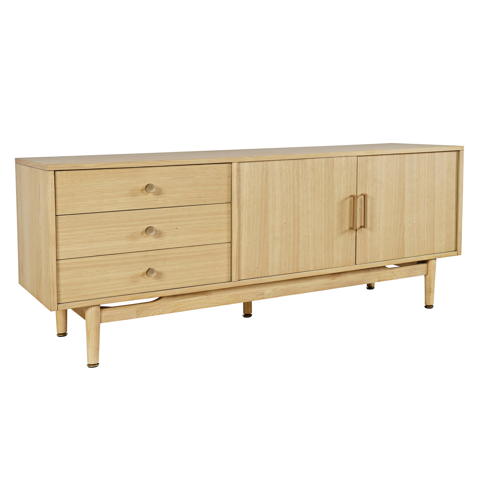 TV Stand, Brown Wood, 26.5"H x 67"L x 18"W