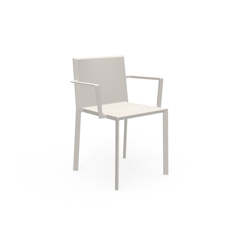 Quatz Stacking Patio Dining Chair, Ecru