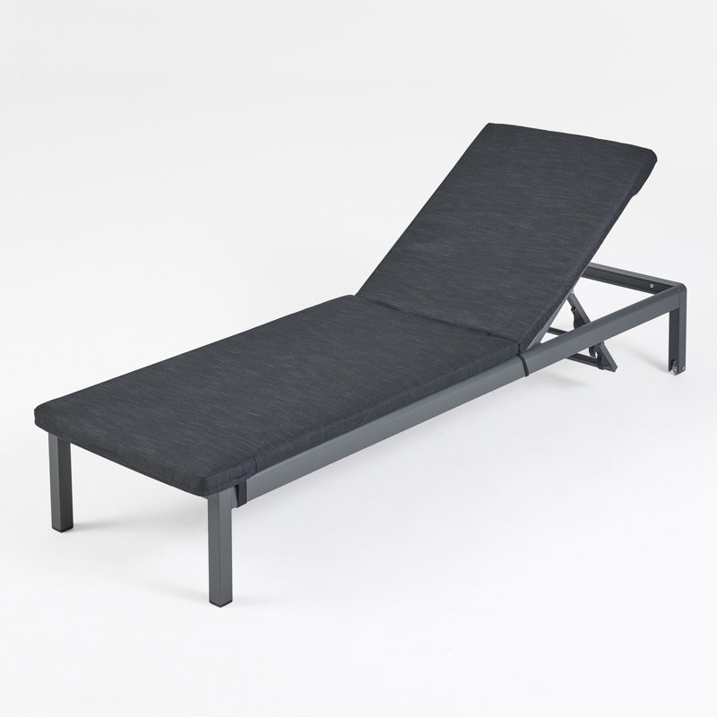Nino Outdoor Rust-Resistant Metal Chaise Lounge , Cushion Included