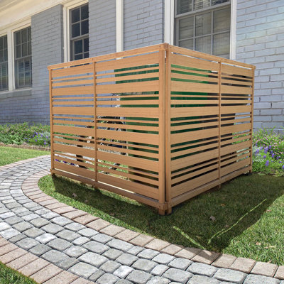 Enclo 4 ft. H x 5.3 ft. W Fresno WoodTek Vinyl Cedar Color Screen Kit (2 Panels) by Enclo