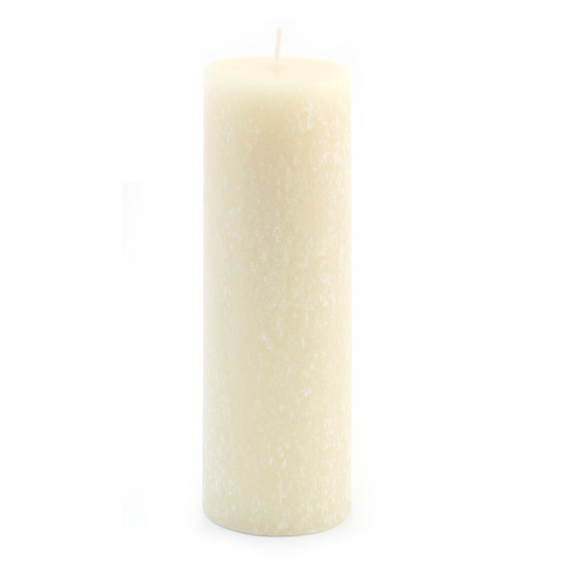 Bougie colonne non parfumée Timberline, Crème au beurre, H 9 po x l 3 po x P 3 po