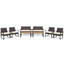 Ensemble de meubles de patio 8 pièces avec chaises rembourrées et table basse en bois et plastique