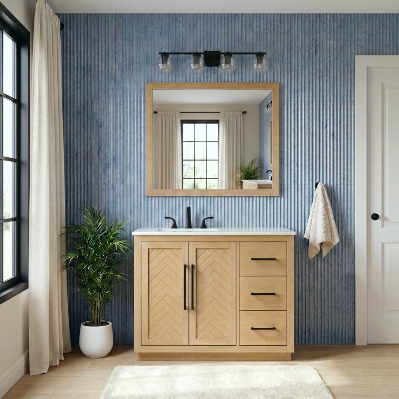 Meuble-lavabo simple 42 po, Lin chêne