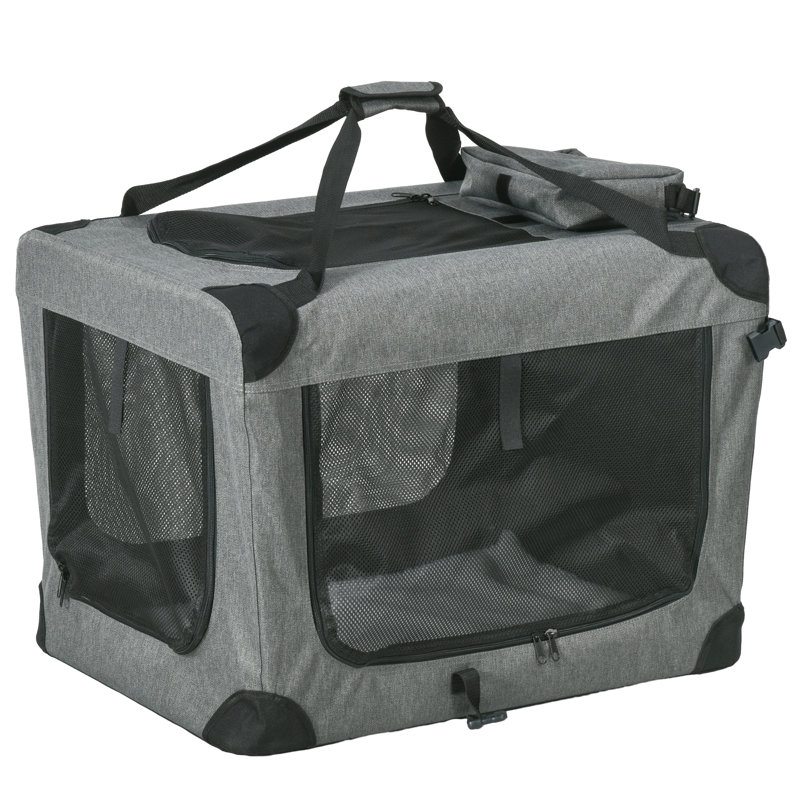 Collapsible Vehicle Travel Carrier,Carrier with 3 Doors, 50cm H x 70cm W x 51cm D 