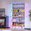 Glass Display Cabinet with Sensor RGB Lights, Wine Cabinet with Lock-1096168617