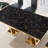 Leeanna Faux Marble Top Metal Base Dining Table-1068390414-1068390413