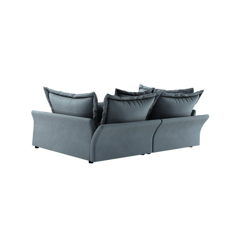 Adonia, canapé rembourré confortable de 90,55 po de style Cloud, sièges profonds avec plusieurs grands coussins moelleux, chaise longue convertible pour salon, chambre à coucher, appartement, bureau