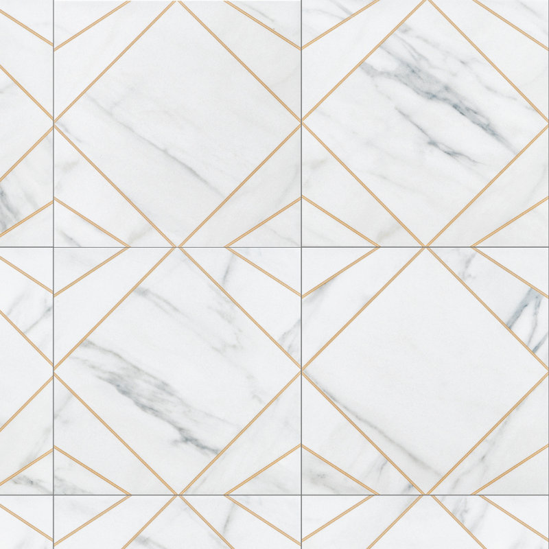 Carreau de porcelaine aspect marbre 8 po x 8 po Orion, Carrare