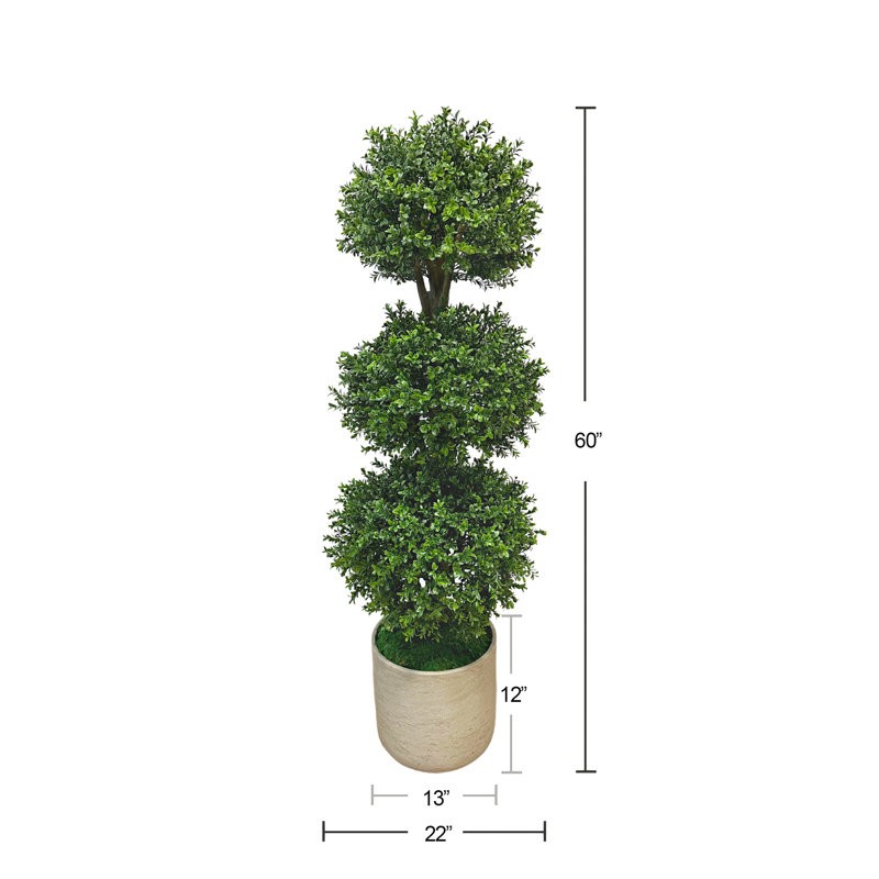 4' Faux Boxwood Topiary, 60" H x 22" W x 22" D