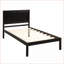 Structure de lit simple en bois de pin avec tête de lit - Aucun sommier nécessaire, espresso pour la chambre à coucher-1957833281-1957833287