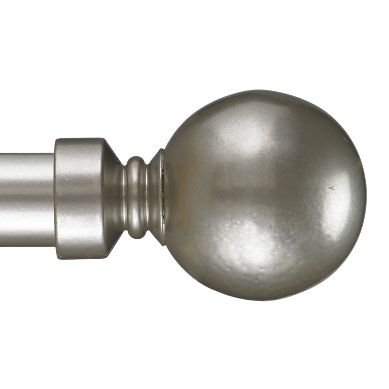 Tringle à rideaux simple Tatman, Argent antique, H 3 po x l 48 po x P 3,38 po