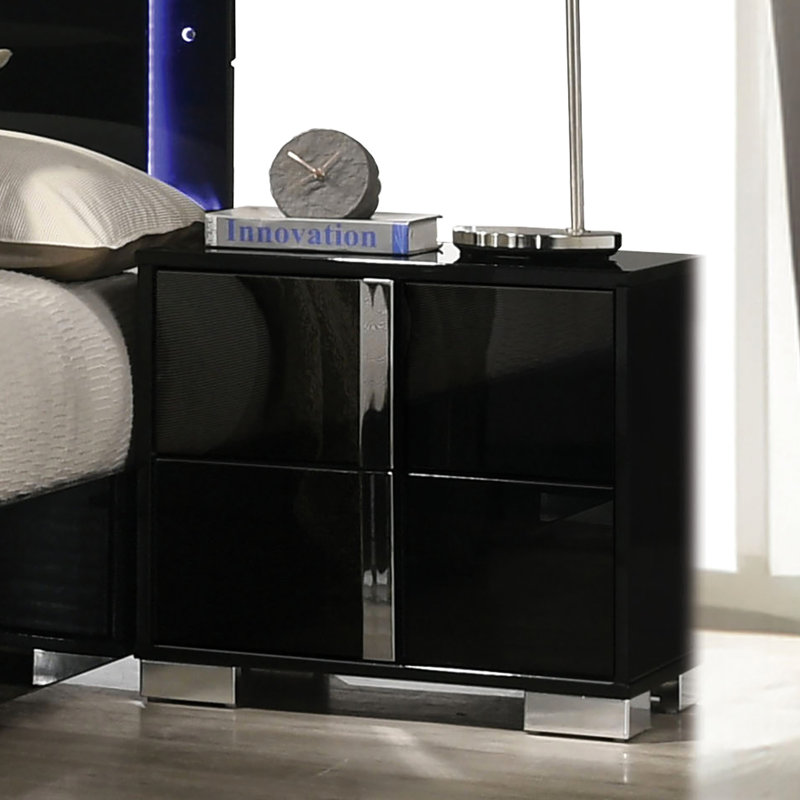 Table de chevet Modern Piano, Noir