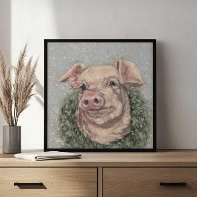 «Snowy Day at the Farm 3» par Sara G. Designs, reproduction d'art