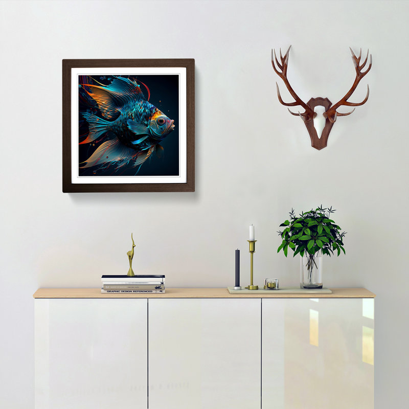 Single Picture Frame Print on Wood, Walnut