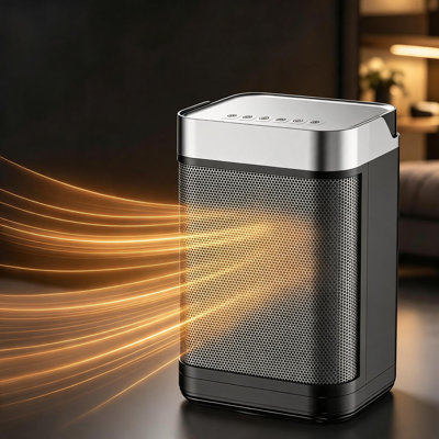 Chauffage d'appoint en céramique PTC, avec réglages de puissance de 900 W/1500 W et protection contre la surchauffe