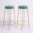 Upholstered Velvet Counter Stool with Steel Frame
