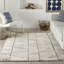 Beva Geometric Handmade White/Blue Area Rug-1584396290