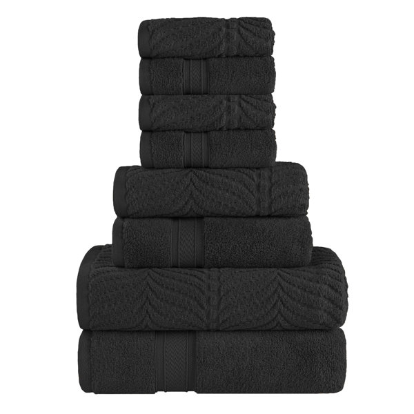 Latitude Run® Alcesta Chevron Zero Twist Solid and Jacquard Cotton 8 ...