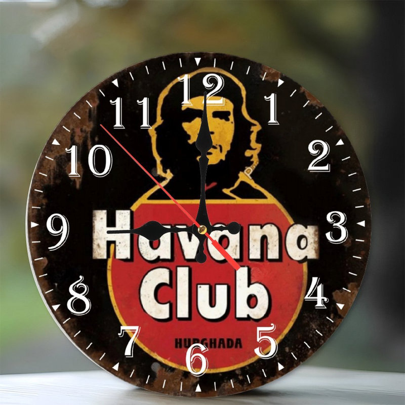 Horloge murale en bois 10 po, mouvement silencieux, à piles (piles AA non incluses), décor artistique, parfait pour les décorations