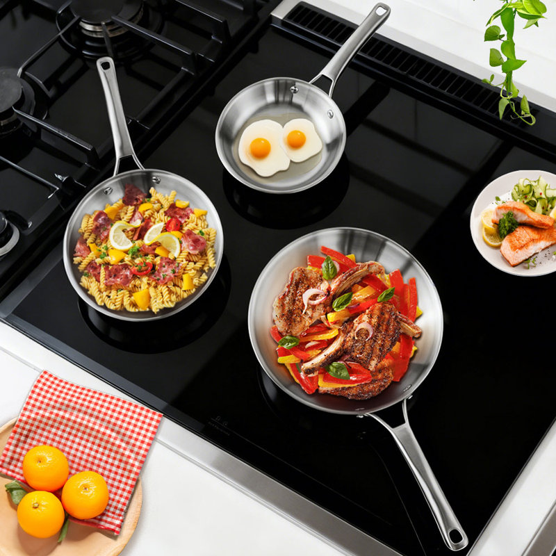 3 - Piece Non-Stick Stainless Steel Cookware Set