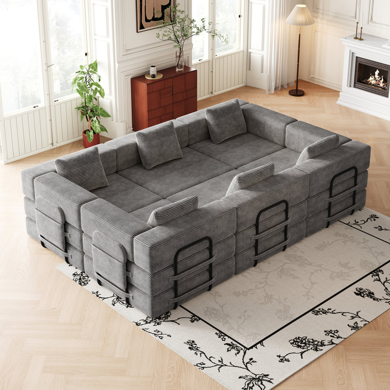 Canapé-lit pliant, Tissu gris