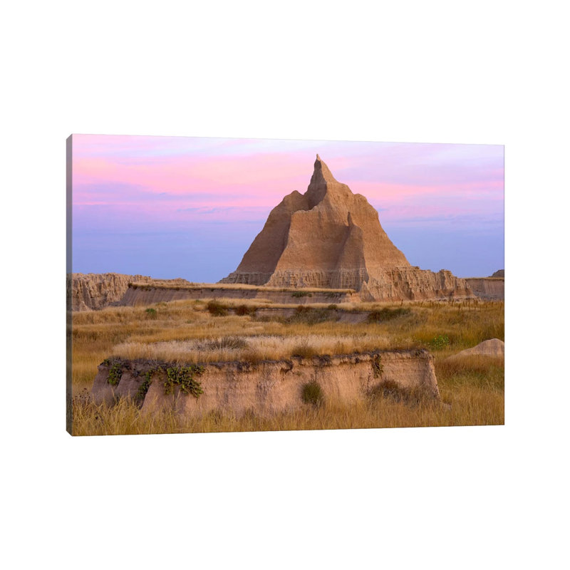 Landscape Showing Erosional Features With Grassland, Badlands National Park, South Dakota by Tim Fitzharris - Gallery-Wrapped Canvas Giclée on Canvas