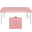 Table de camping pliante 4 pi rose. Utilisation intérieure et extérieure polyvalente. Poids maximum de 135 kg. Pliable avec prise fixe pour faciliter le déplacement. Surface lisse et imperméable. Structure triangulaire améliorée