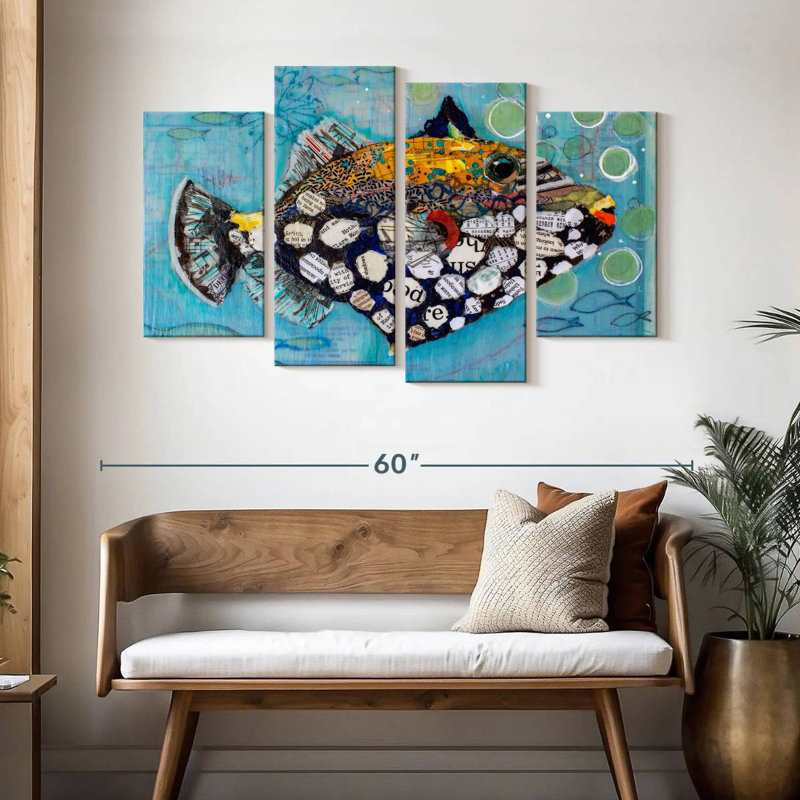 Brampt Clown Triggerfish, 32" H x 52" W